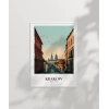 Krakow Tarihi Sokakları ve Silüeti Posteri
