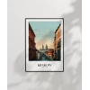 Krakow Tarihi Sokakları ve Silüeti Posteri