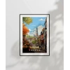 Lille Sokakları ve Bisiklet Manzarası Poster