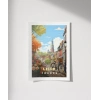 Lille Sokakları ve Bisiklet Manzarası Poster