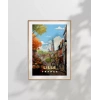 Lille Sokakları ve Bisiklet Manzarası Poster