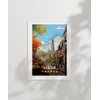 Lille Sokakları ve Bisiklet Manzarası Poster