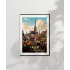 Lille Tarihi ve Çiçek Bahçesi Sanat Poster