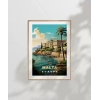 Malta Sahil Manzarası ve Akdeniz Huzuru Poster