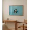 Mavi Fon Üzerinde Gri Kedi Poster