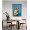 Mavi Fondaki Sarı Ceketli Köpek Poster