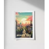 Mexico City Gün Batımı ve Şehir Silüeti Poster
