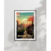Mexico City Gün Batımı ve Şehir Silüeti Poster