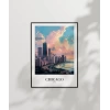 Michigan Gölü Kıyısında Chicago Poster