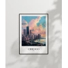 Michigan Gölü Kıyısında Chicago Poster