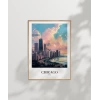 Michigan Gölü Kıyısında Chicago Poster