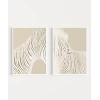 Modern Zebra Çizgi Sanatı 2li Poster