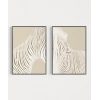 Modern Zebra Çizgi Sanatı 2li Poster