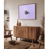 Mor Fon Üzerinde Siyah Kedi Poster