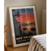 New Orleansın Tarihi Evleri Poster