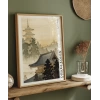 Ohara Koson Pagoda ve Gökkuşağı Poster