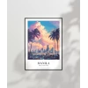 Palmiyeler Arasında Şehir Işıkları Poster