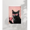 Pembe Kadeh Siyah Kedi Poster
