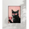 Pembe Kadeh Siyah Kedi Poster