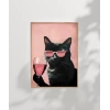 Pembe Kadeh Siyah Kedi Poster