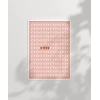 Pembe Zemin Üzerinde Kalpler ve Çarpılar Desenli Poster