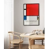 Piet Mondrian Kırmızı, Mavi ve Sarıdan Oluşan Kompozisyon Poster