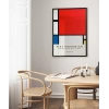 Piet Mondrian Kırmızı, Mavi ve Sarıdan Oluşan Kompozisyon Poster