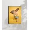 Sarı Fondaki Fransız Bulldog Poster