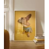 Sarı Fondaki Fransız Bulldog Poster