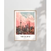 Shanghai Gökyüzüne Yükselen Şehir Poster