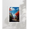 Sonbahar Renkleriyle Tokyo Manzarası Poster