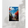 Sonbahar Renkleriyle Tokyo Manzarası Poster