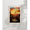 Tahran’ın Zarif Silüeti ve Dağ Manzarası Poster