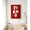 Ti Amo Kalp Detaylı Tipografik Poster