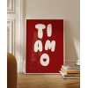 Ti Amo Kalp Detaylı Tipografik Poster