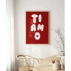 Ti Amo Kalp Detaylı Tipografik Poster