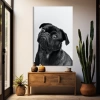 Siyah Pug Köpek Kanvas Tablo