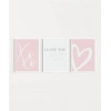 XoXo, I Love You, ve Kalp Tasarımlı Minimal Poster