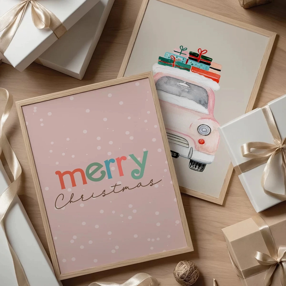 Çerçevesiz Poster Pembe Yılbaşı Macerası 2li