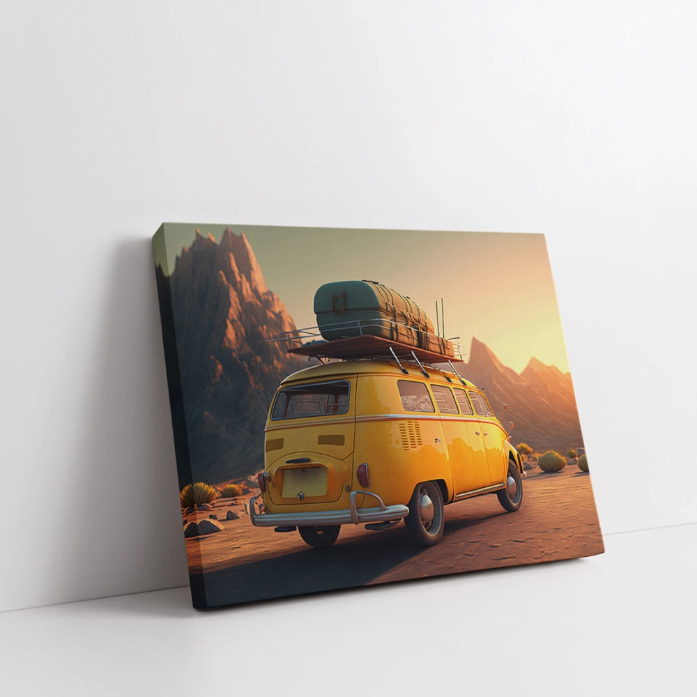 Sarı Karavan Yatay Kanvas Tablo