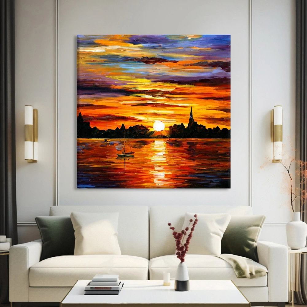 Yansıyan Günbatımı Kanvas Tablo