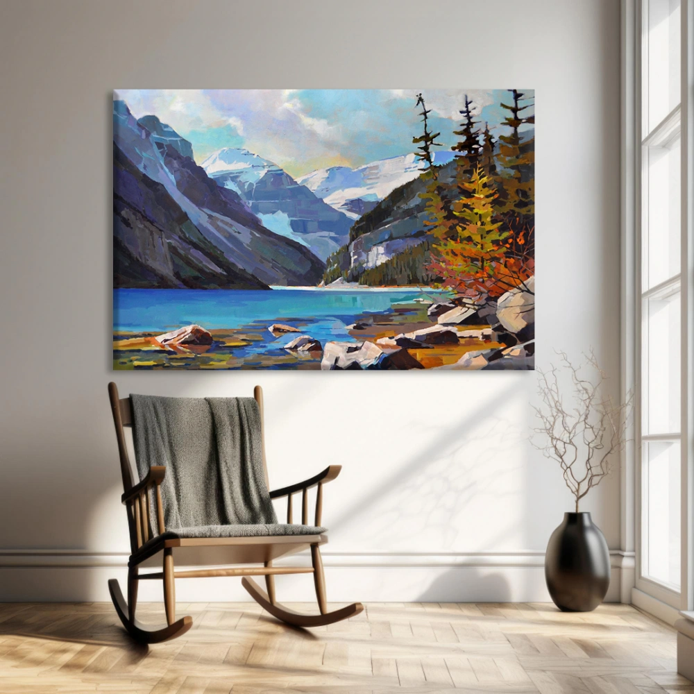 Alp Dağlarının Gölgesinde Kanvas Tablo