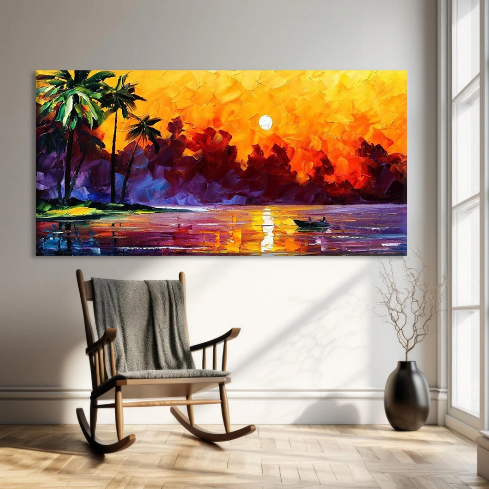Tropik Günbatımı Kanvas Tablo