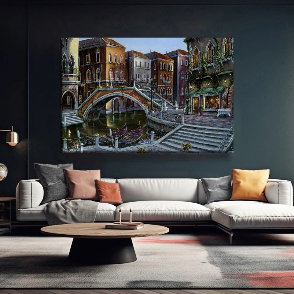 Gece Vakti Köprü Kanvas Tablo