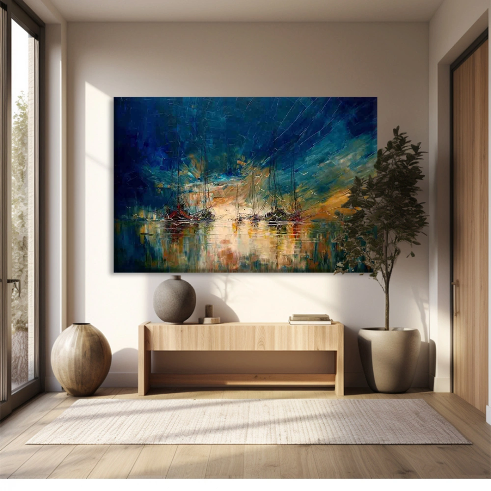 Mavi Yansımalar Kanvas Tablo