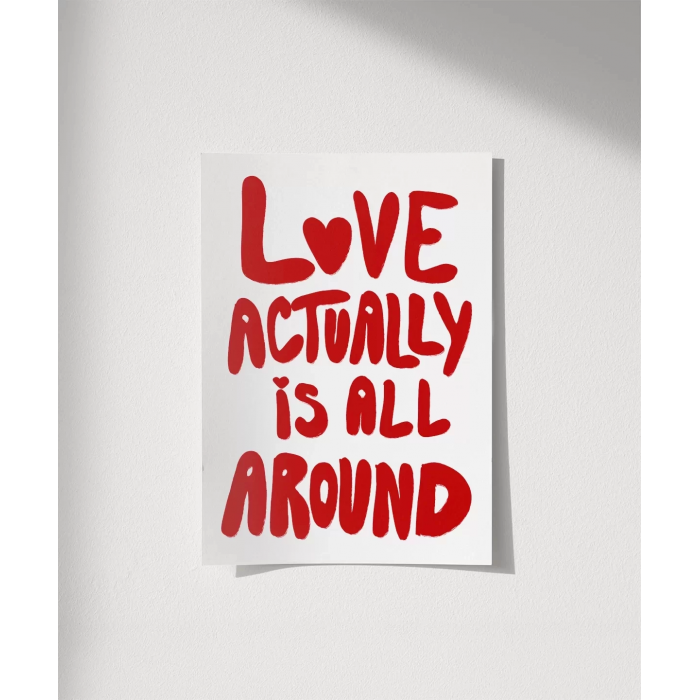 Çerçevesiz Poster Love Actually Tipografi Fiyatı - Vogloo.com