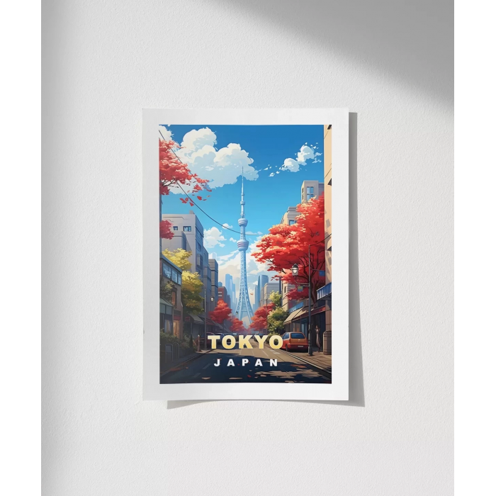 Çerçevesiz Poster Sonbahar Renkleriyle Tokyo Manzarası Fiyatı