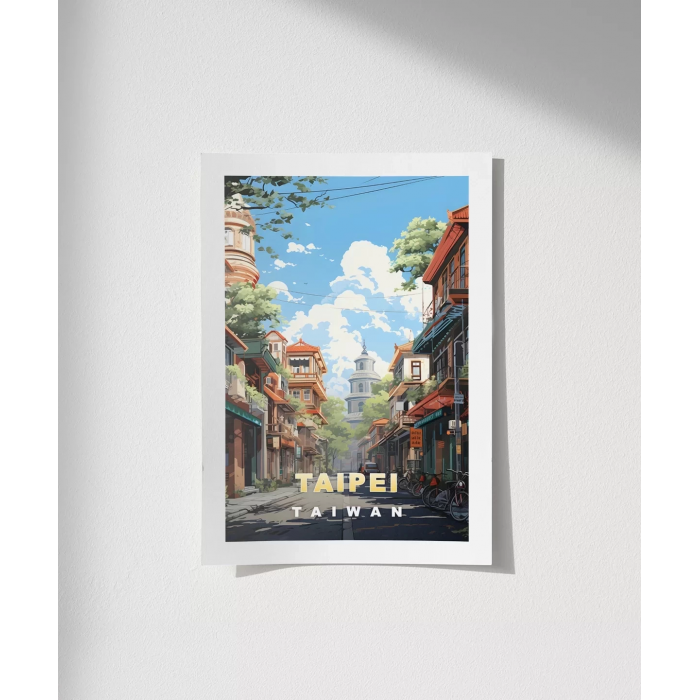 Çerçevesiz Poster Taipei Sokak Manzarası Fiyatı - Vogloo.com