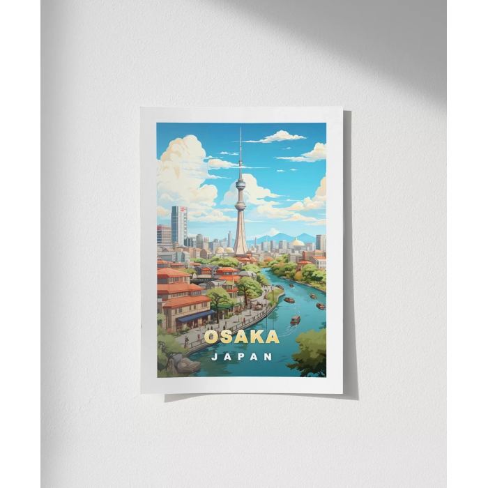 Çerçevesiz Poster Osaka'nın İkonik Kulesi Fiyatı - Vogloo.com