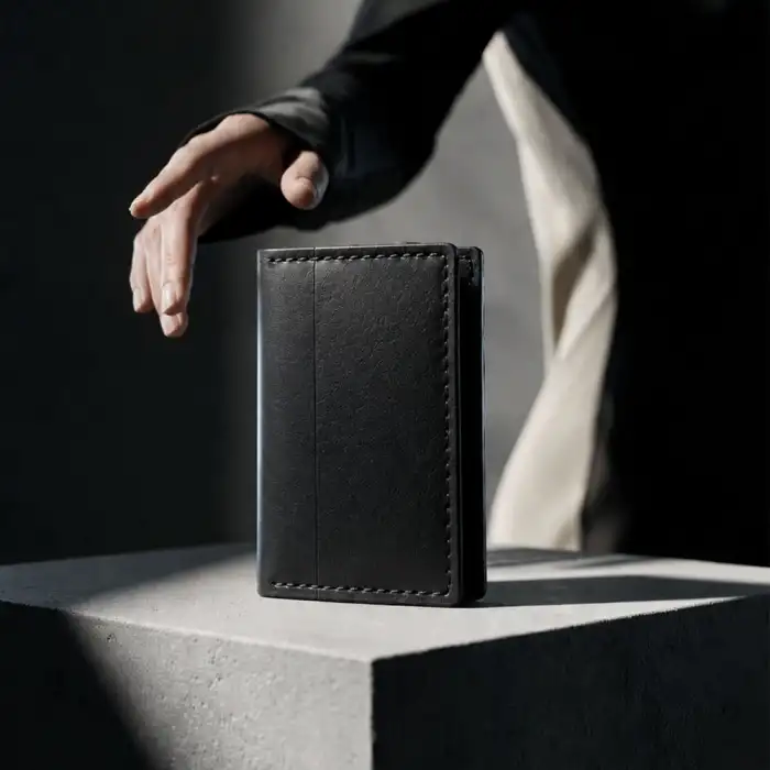 Minimal Hakiki Deri Kartlık Cüzdan Siyah